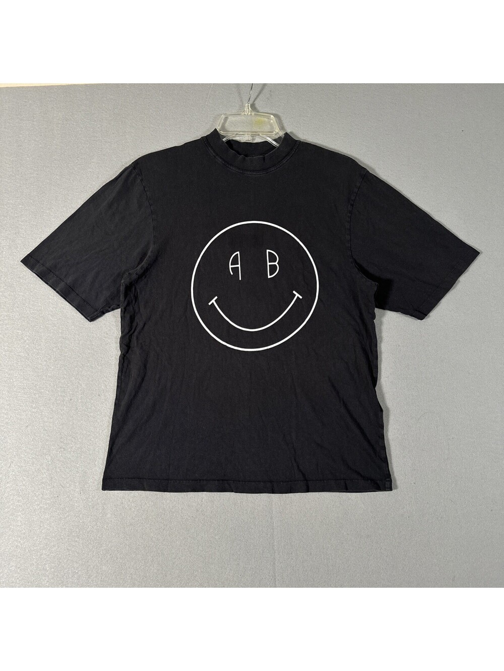 Anine Bing Smiley Face T Shirt Size XS Black Made in Turkey